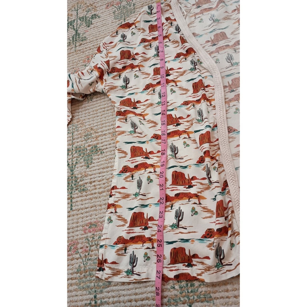 Rock & Roll Cowgirl Desert Print Open Front Kimono Split Sleeve Rayon M - Picture 10 of 11